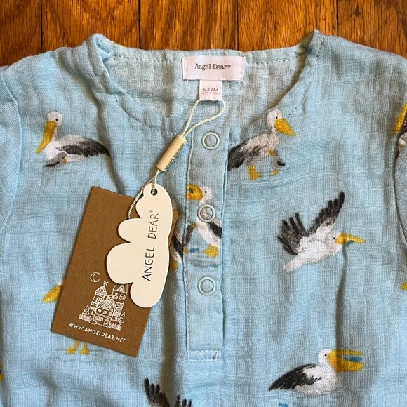 NWT Angel Dear Henley Shortall, Pelicans, 6-12M - Picture 2 of 2